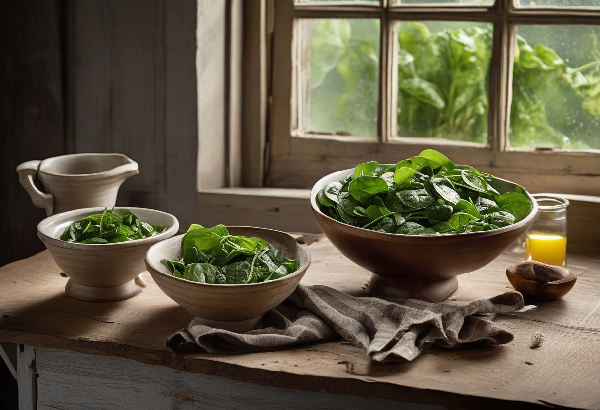 Wilted Spinach Salad V1 Seven Seasonal Variations